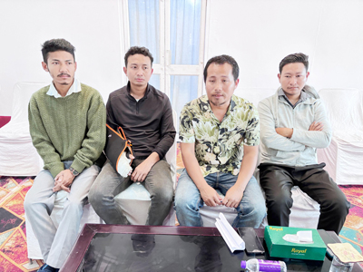 Youth Twipra Federation (YTF) leaders addressed a press conference at Chandra Mahal in Agartala on December 20.